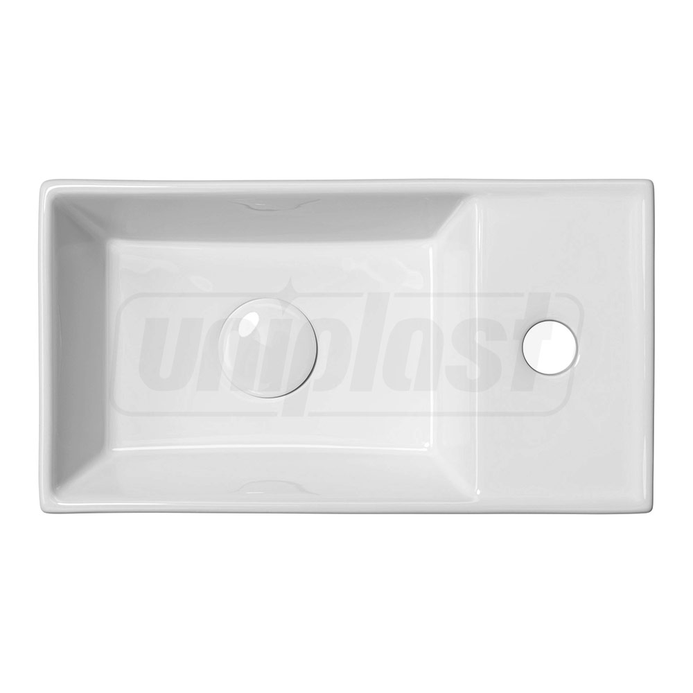 Lavoar dreptunghiular pe blat 405 x 220 x 95 mm, baterie pe dreapta TR41355  CERANO