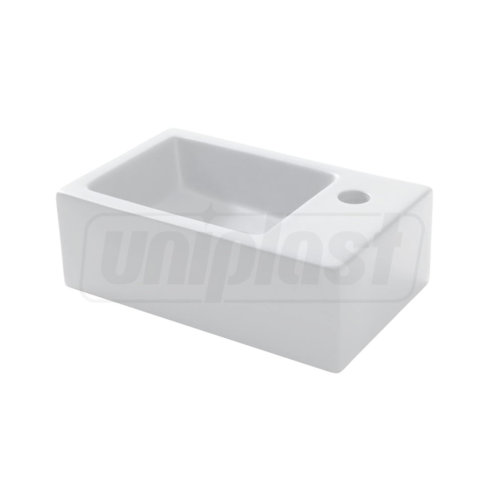 Lavoar dreptunghiular pe blat 370 x 235 x 125 mm, baterie pe dreapta TR4331  CERANO