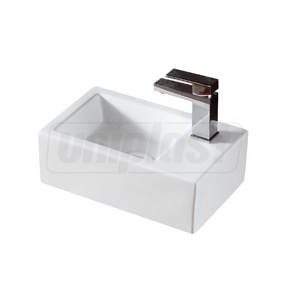 Lavoar dreptunghiular pe blat 370 x 235 x 125 mm, baterie pe dreapta TR4331  CERANO