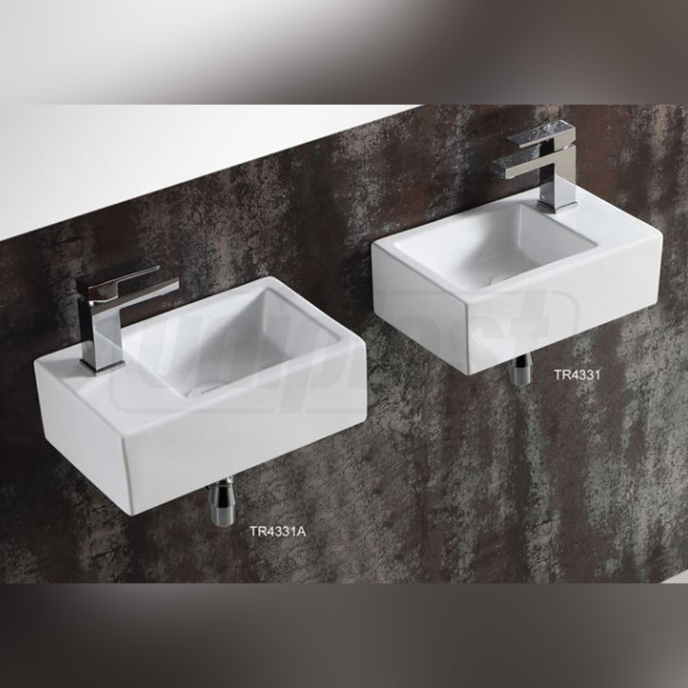Lavoar dreptunghiular pe blat 370 x 235 x 125 mm, baterie pe dreapta TR4331  CERANO