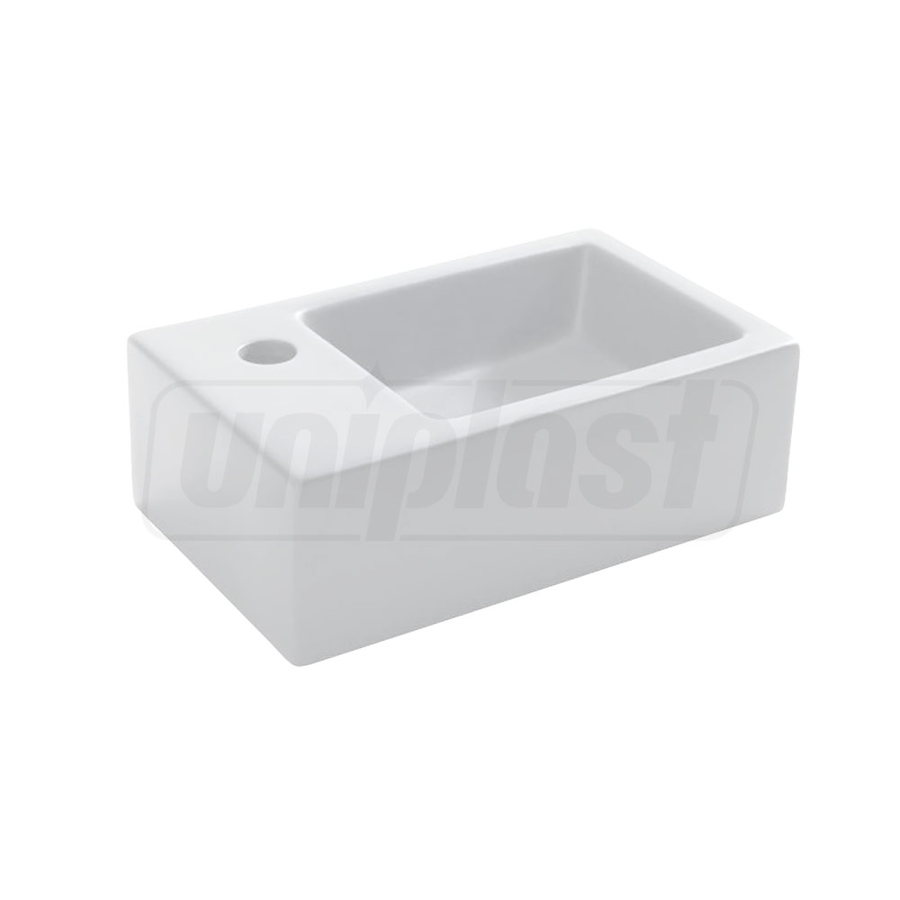 Lavoar dreptunghiular pe blat 370 x 235 x 125 mm, baterie pe stinga TR4331A  CERANO