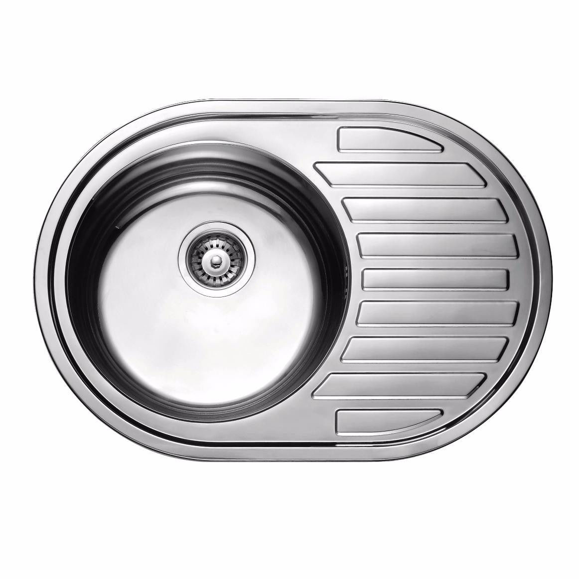 Chiuveta de bucatarie inox 0.6 mm (decor) 57/45 cm stanga 5745L