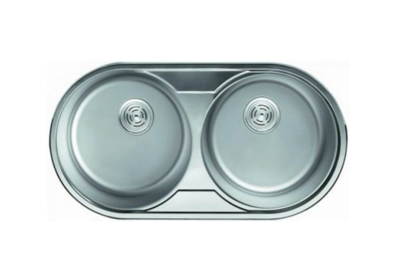 Chiuveta de bucatarie inox 0.8 mm (satin) dublu 79/44 см 7944