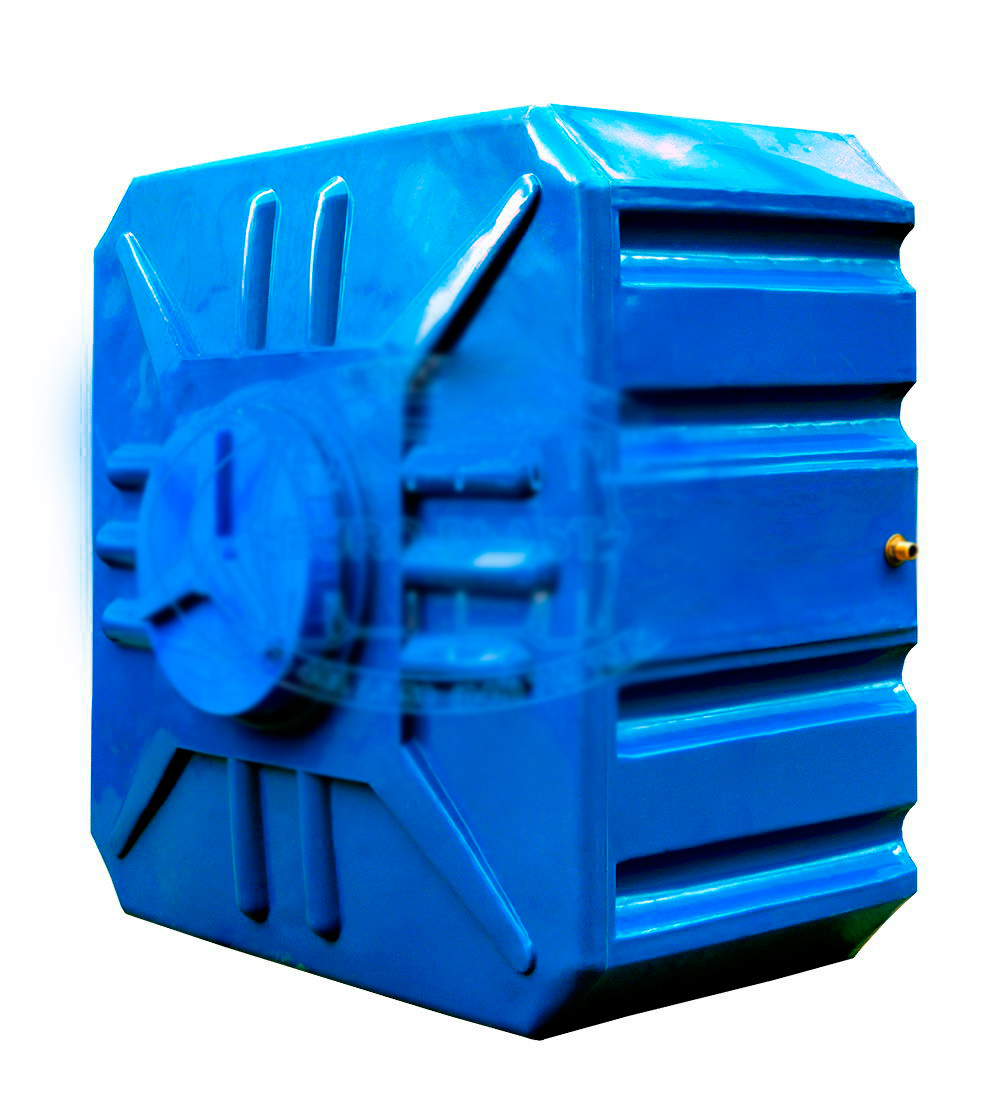 Rezervor apa 100 L patrat (albastru) cu stut D. 1/2" 49x49x57 cm