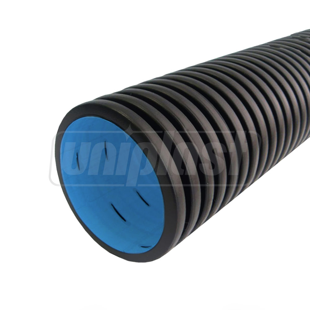 Tub drenaj din teava corugata HDPE SN4 OD.110 (97) 240°-270° cu mufa L=6 m