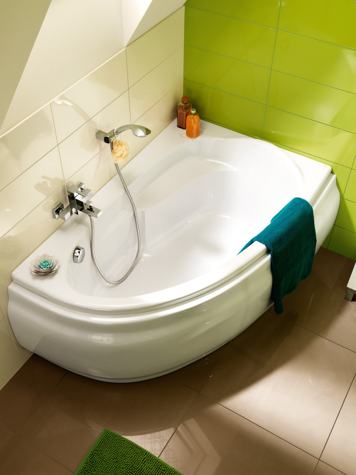 Сada de baie din acril CERSANIT Joanna 150 x 95 cm dreapta asimetrica (1030)