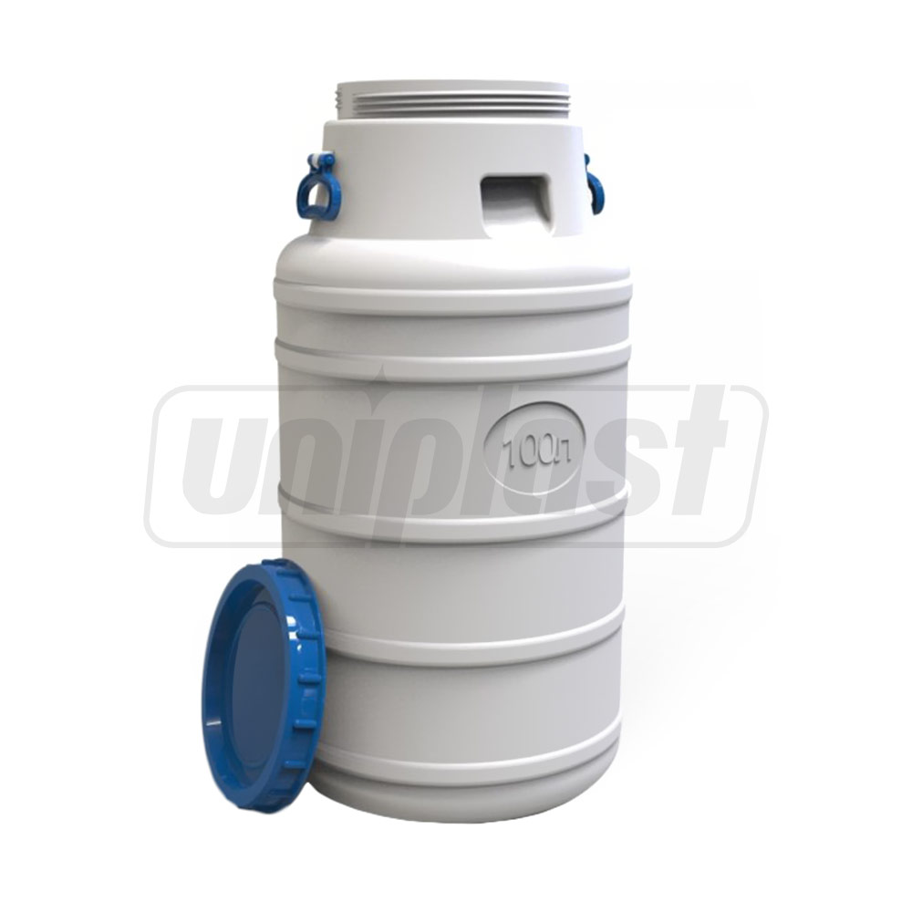 Butoi plastic 100 L (alb) cu manere H=0.79 m/W=0.425 m EVRO PLAST