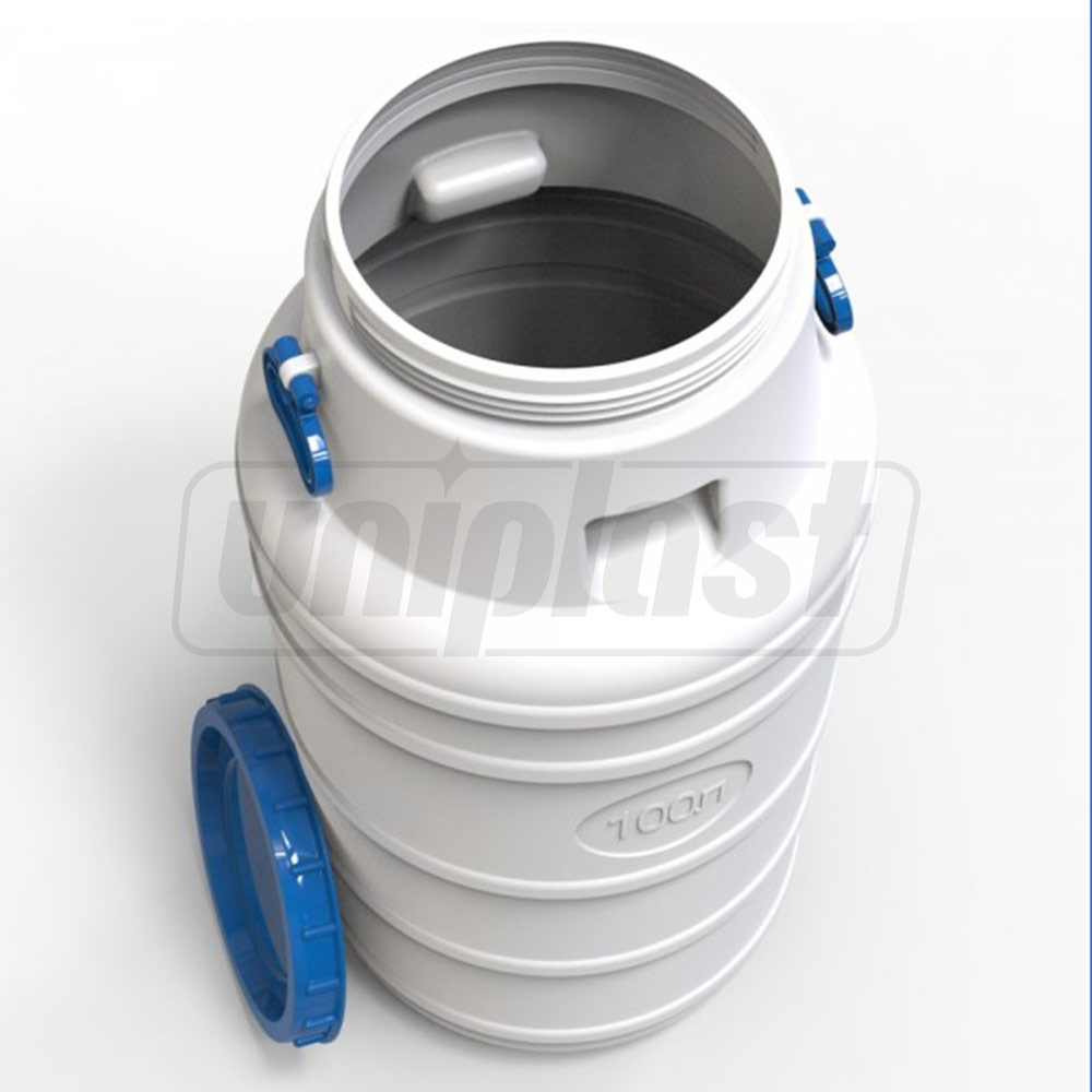 Butoi plastic 100 L (alb) cu manere H=0.79 m/W=0.425 m EVRO PLAST