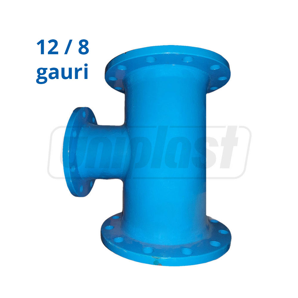 Teu fonta cu flanse D.250 x 200 PN10 L=540 mm (12/8 gauri)  BLUCAST