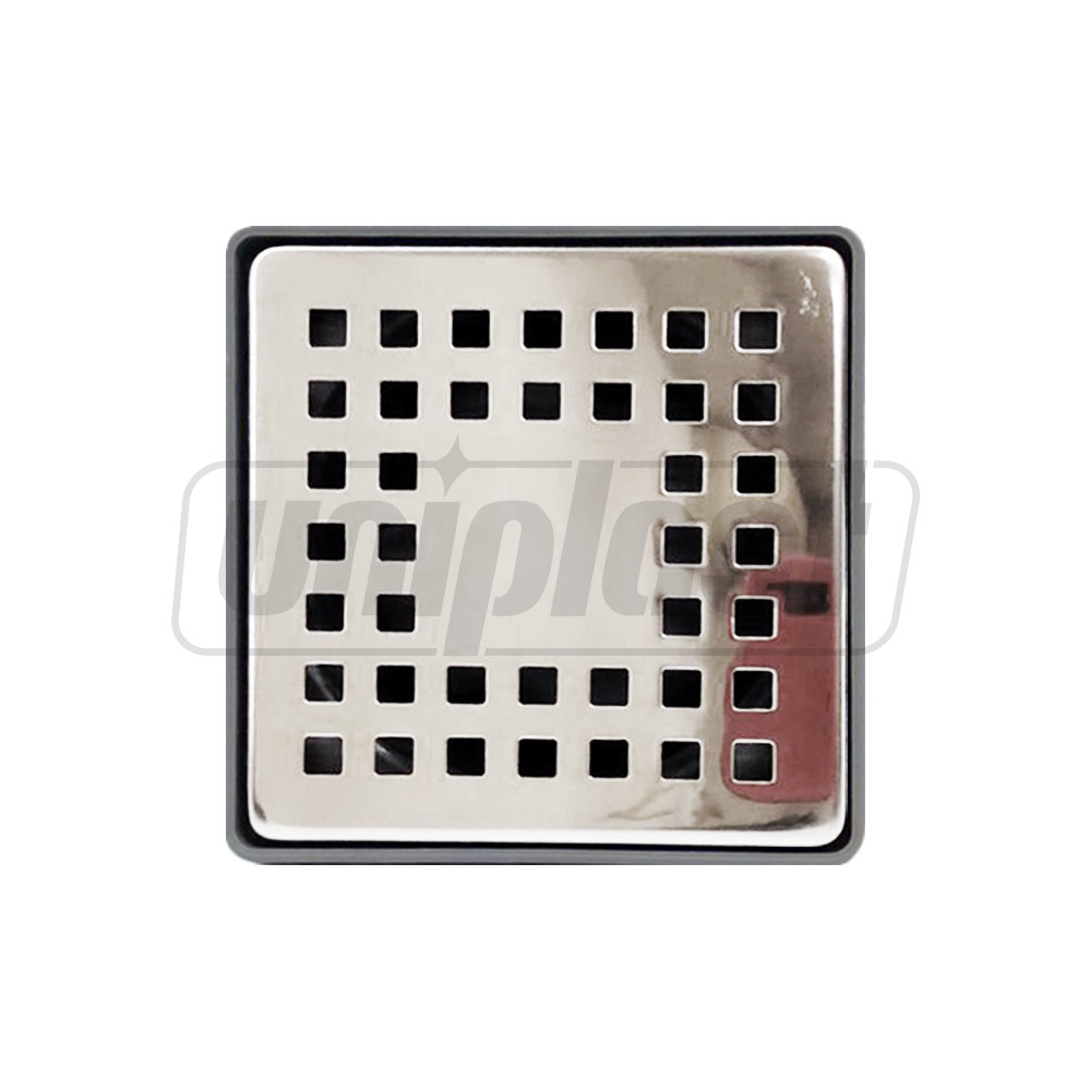 Sifon de pardoseala PP D. 50 vertical (gri) (100 x 100 x 50 mm) cu grila inox, rama plastic, ANTI-ODOR MT-10  METLINE