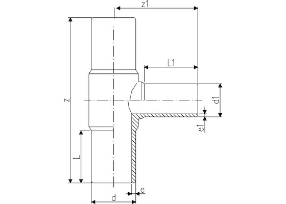 Teu cu trecere D.110 x 63/90° PE100 SDR11 PEHD/PN16  +GF+