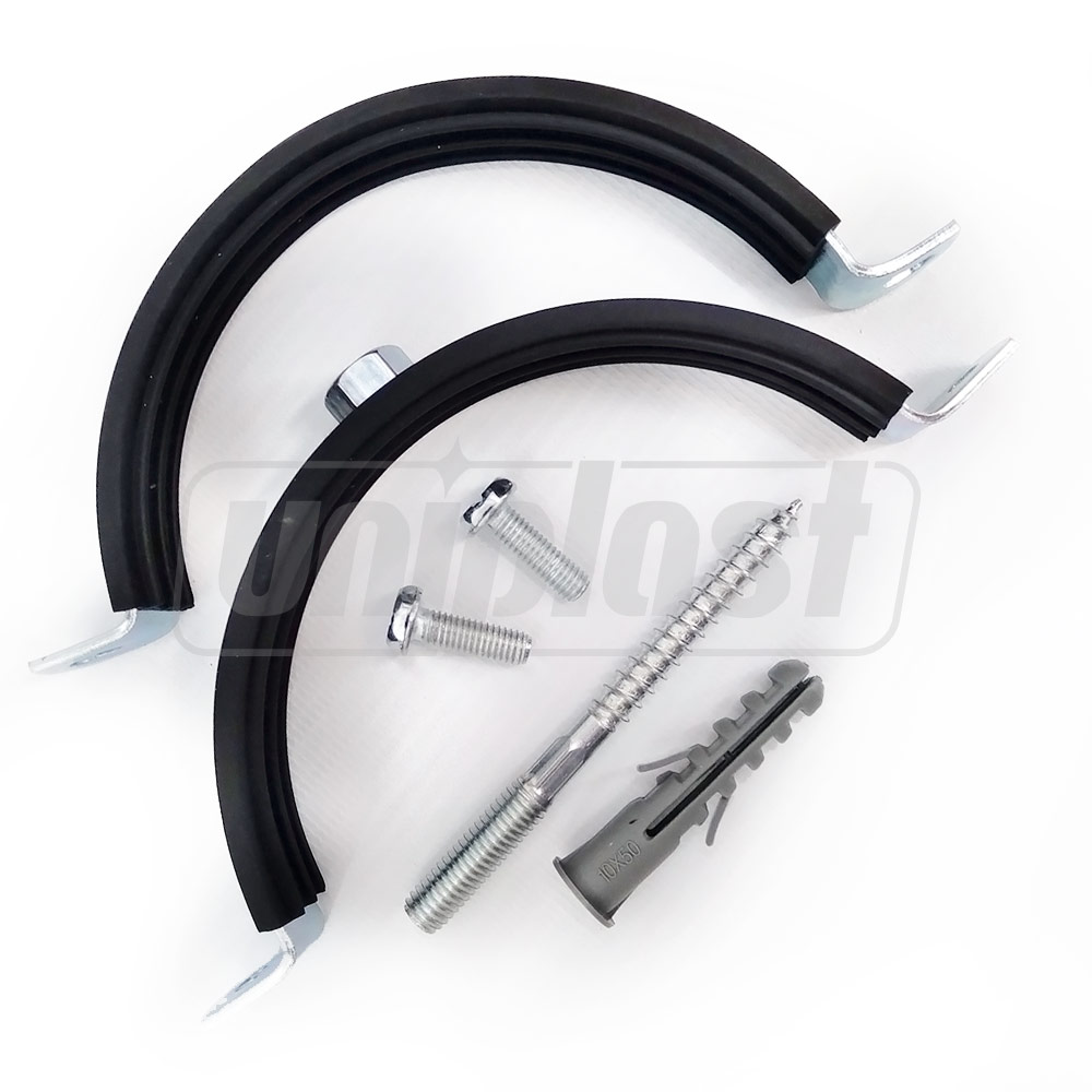 Colier metalic pentru teava cu garnitura din cauciuc si diblu (set) D.160 mm - 6" (159-166 mm) M10 K