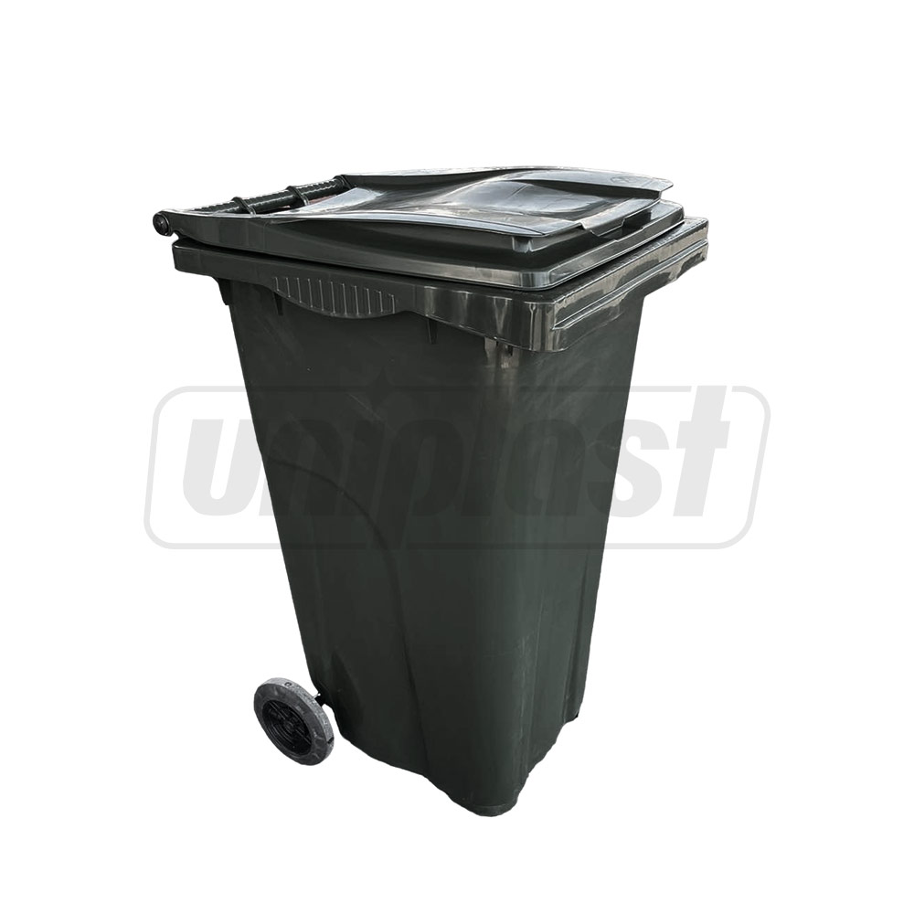 Бак мусорный 240 л (HDPE) на колесах (черный) UNIPLAST TR