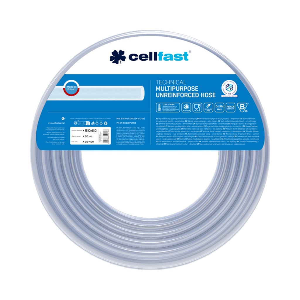 Furtun tehnic siliconat multifunctional PVC D. 4x1 20-400  CELLFAST L=50 m