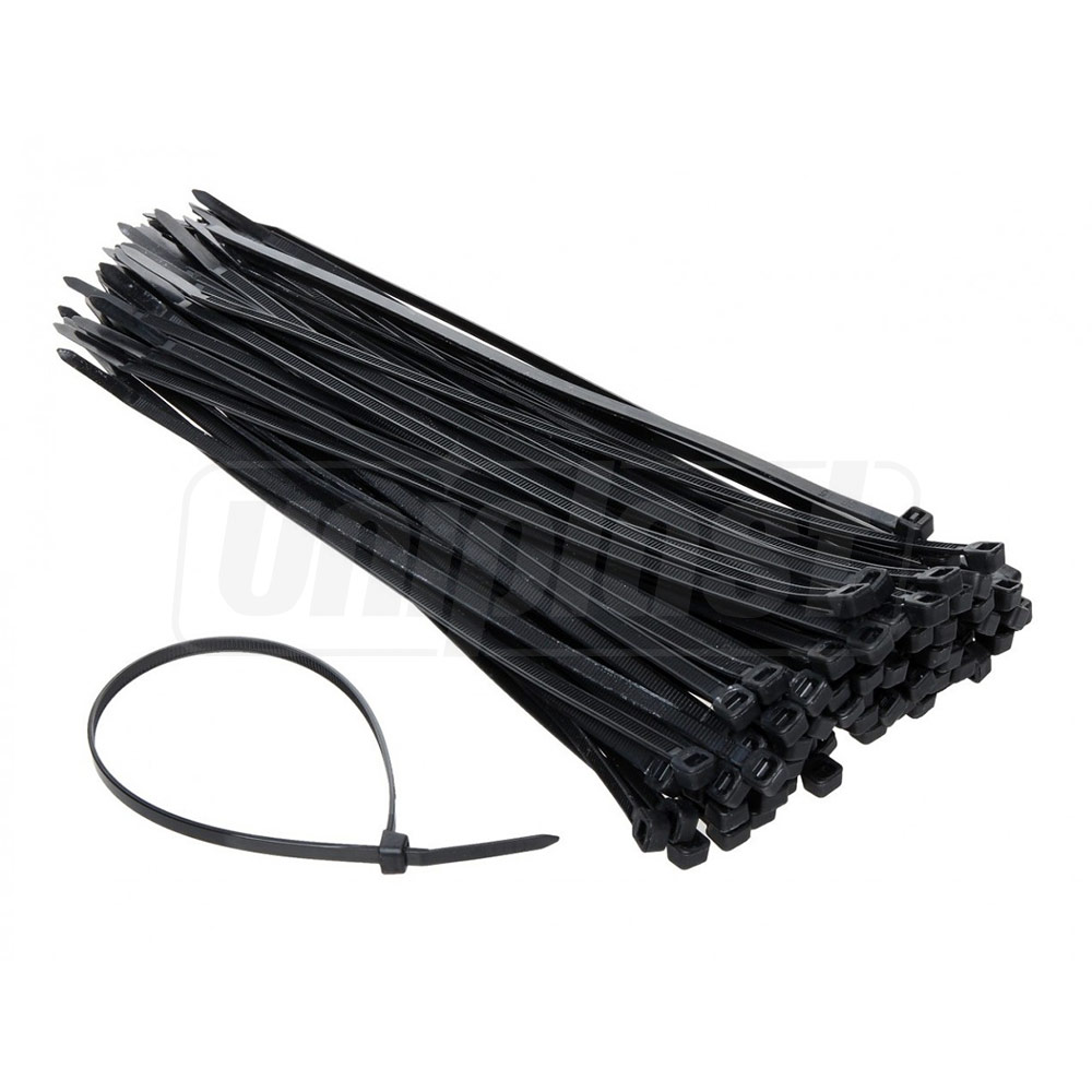 Coliere din nailon pentru cablu PL 4 x 300 mm (negre) (100 buc.)