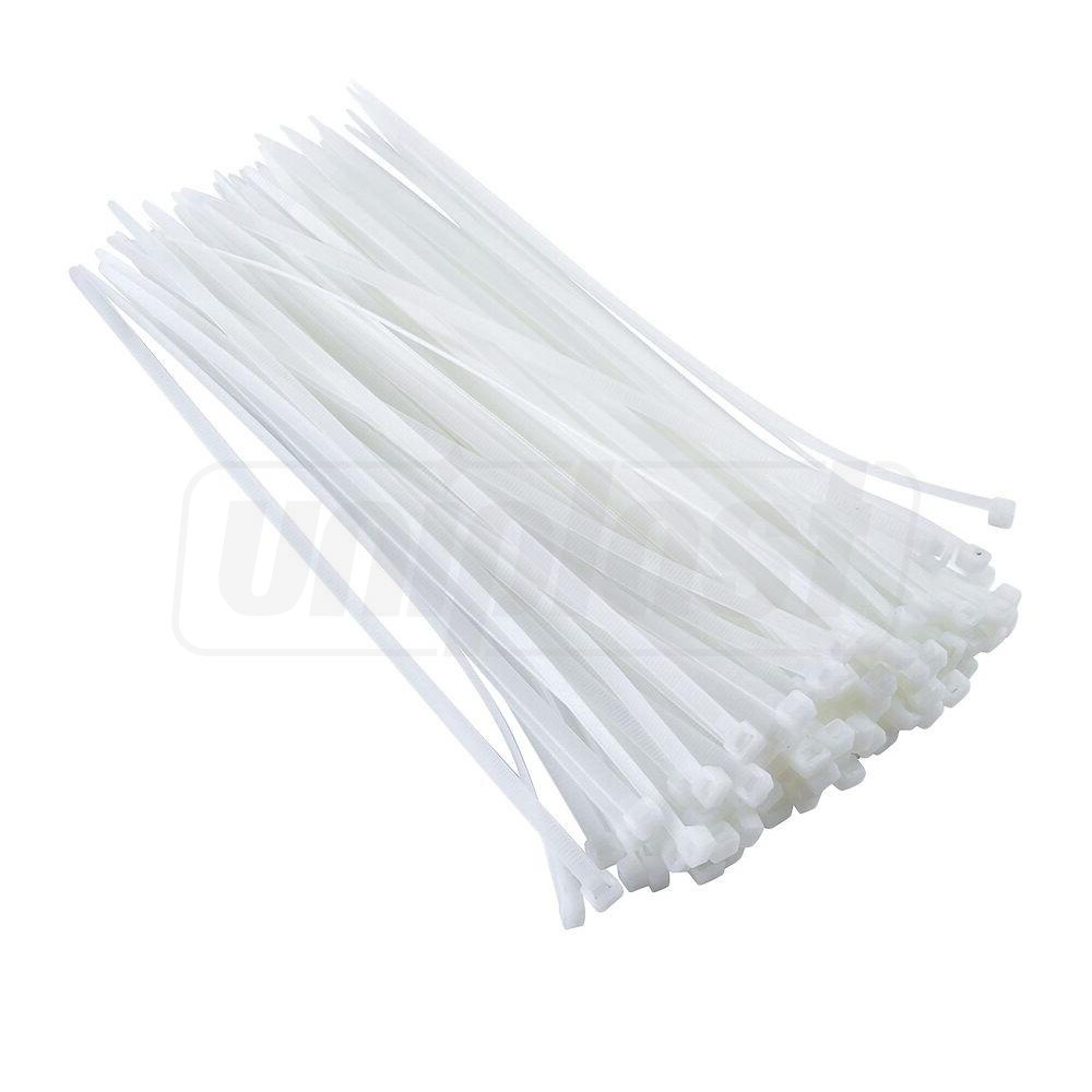 Coliere din nailon pentru cablu PL 5 x 200 mm (albe) (100 buc.)