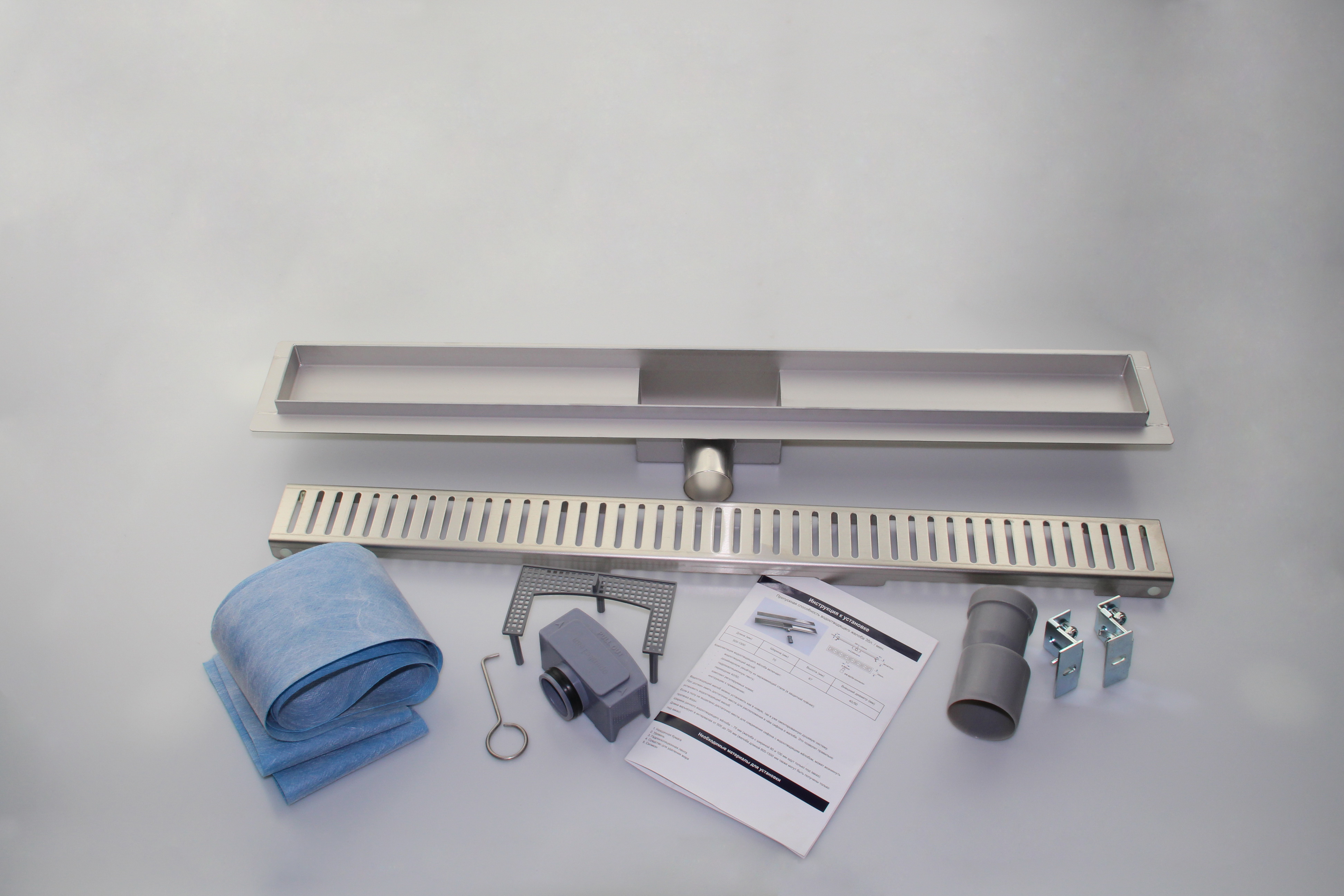 Rigola de dus lineara set 500 x 70 mm D. 50 x 90° STEP (Gratar clasic) FLH40-A2 С07  UNIPLAST
