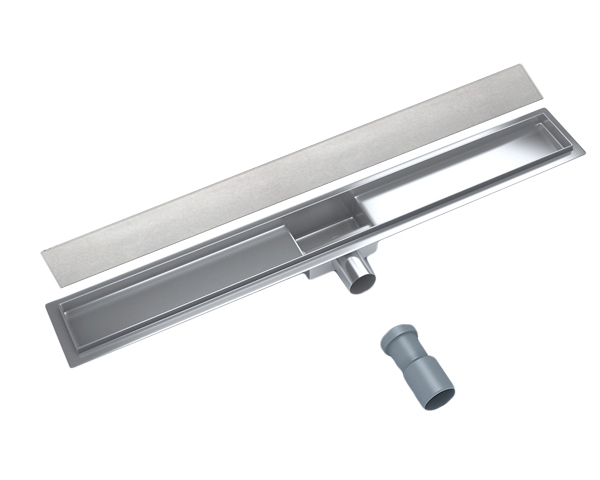 Rigola de dus lineara set 700 x 70 mm D. 50 x 90° SMOOTH (Otel Inox, neted) FLH40-A2 С15  UNIPLAST