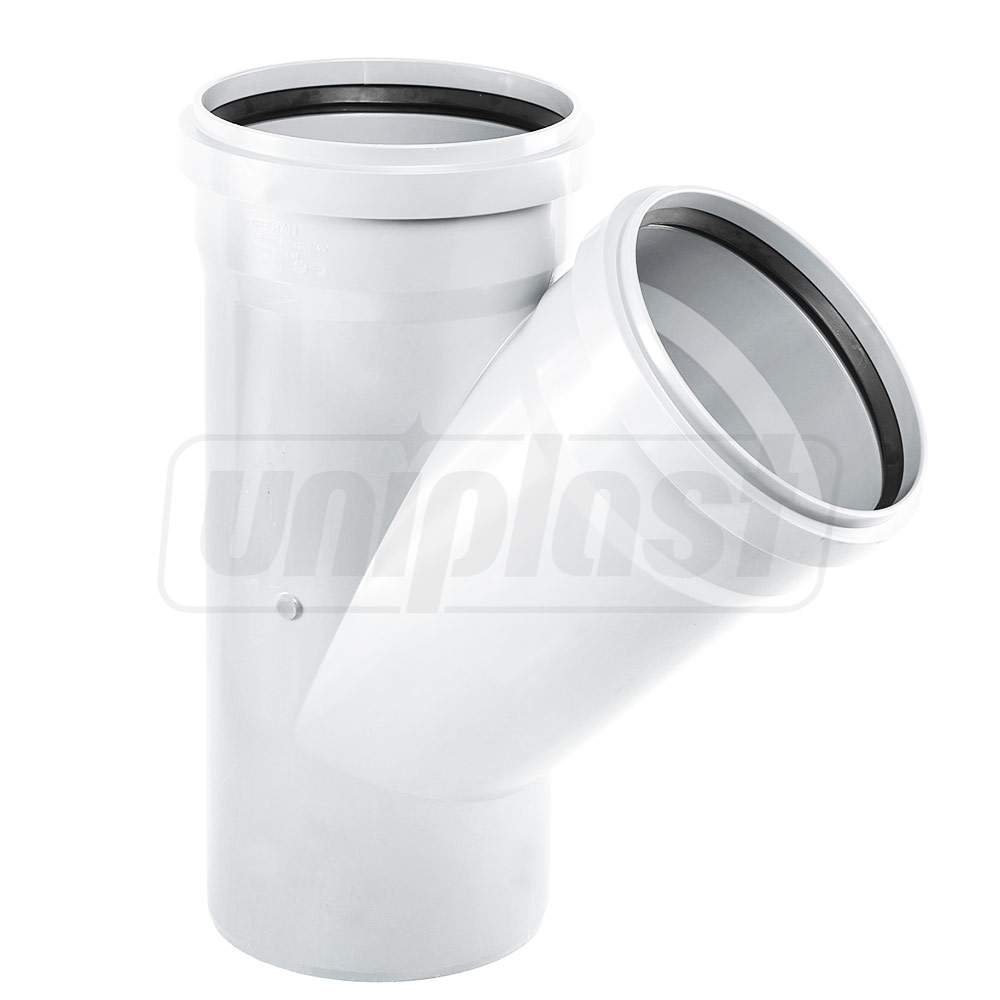 Ramificatie PVC D.110 x 110 / 45° (alba)  EGEPLAST