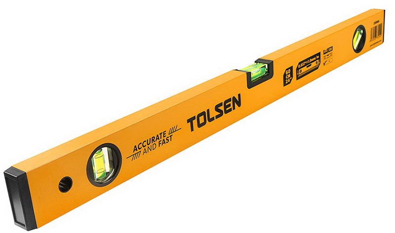 Nivela din aluminiu cu bula 100 cm, 40", 3 capsule (galben)  TOLSEN