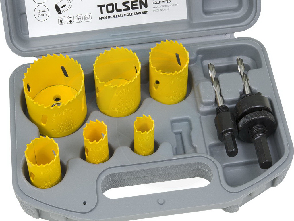 Set carote lemn  9 piese (19-57 mm)  TOLSEN