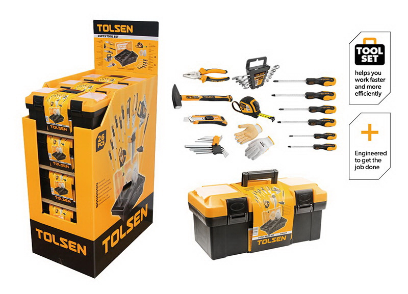 Cutie cu scule (set) 420 x 230 x 190 mm (26 piese)  TOLSEN