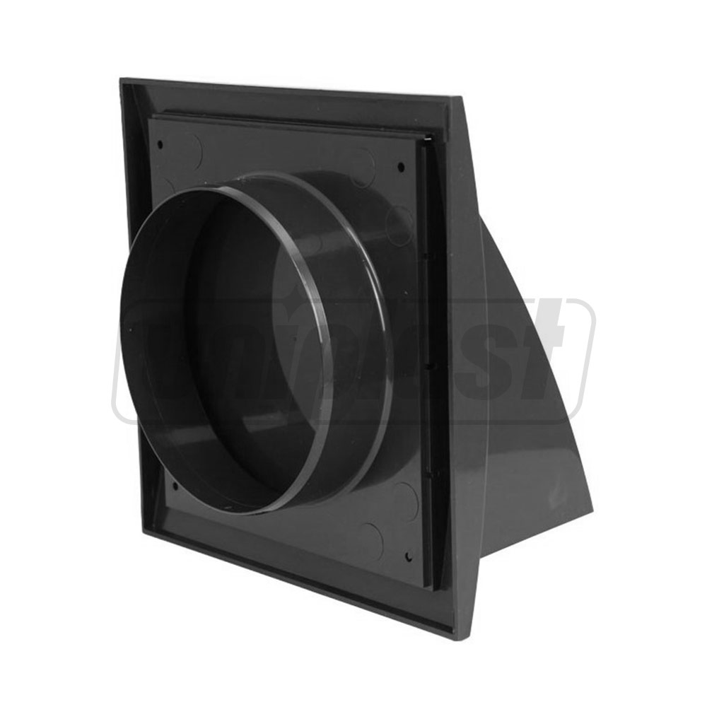 Grila plastic exterior cu supapa 150 x 150 mm cu flansa D.100 (antracit) PREMIUM ND10FVA  EUROPLAST