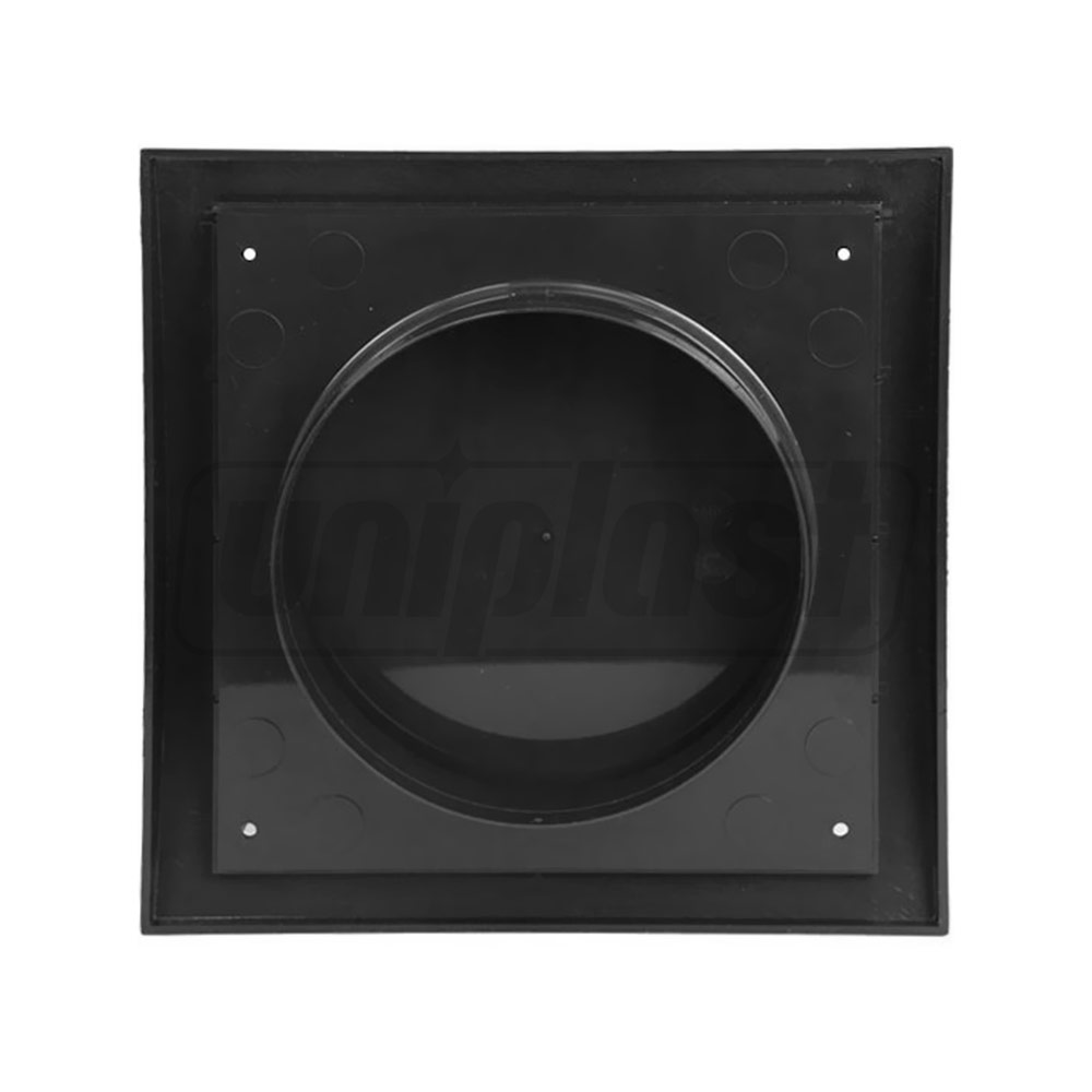 Grila plastic exterior cu supapa 150 x 150 mm cu flansa D.100 (antracit) PREMIUM ND10FVA  EUROPLAST