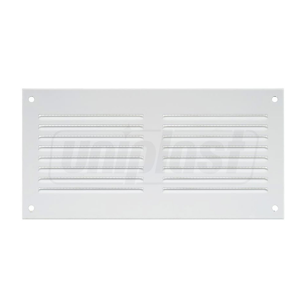 Grila ventilatie metal dreptunghiulara 200 x 100 mm (cu plasa metalica) (alba) MR2010  EUROPLAST
