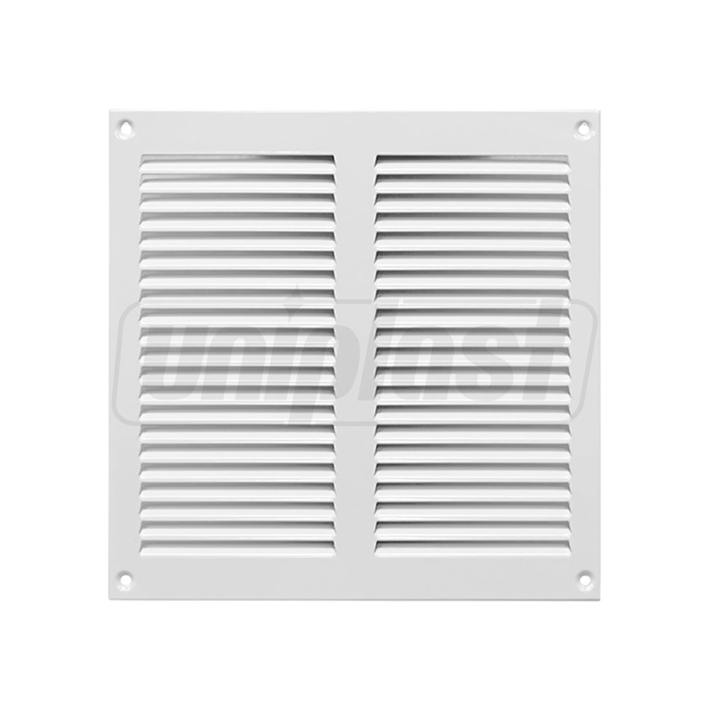 Grila ventilatie metal dreptunghiulara 200 x 200 mm (cu plasa metalica) (alba) MR2020  EUROPLAST