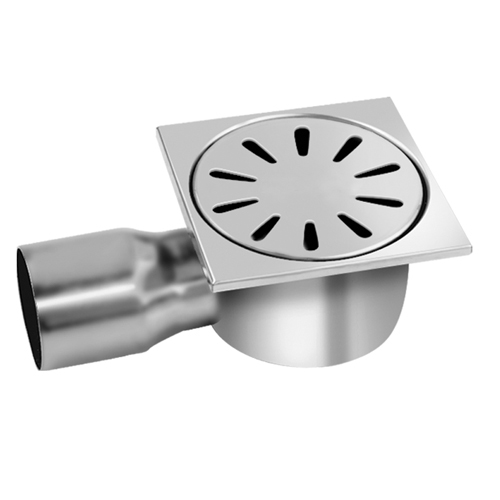 Sifon de pardoseala orizontal corp FULL INOX D. 50 х 90° (100 x 100 x 65 mm) YSZ08  GPD