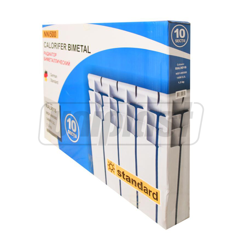 Calorifer bimetal 560x80x80 mm WDF-NNI500 148 W, 0.2 L, 1.3 kg