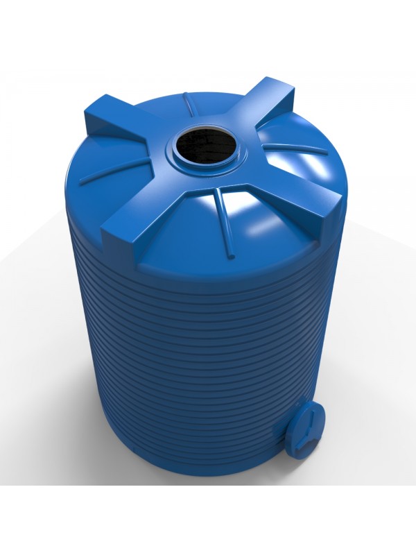 Rezervor apa 7500 L vertical, oval (albastru) cu stut D. 2" D. 215 cm, H=225 cm