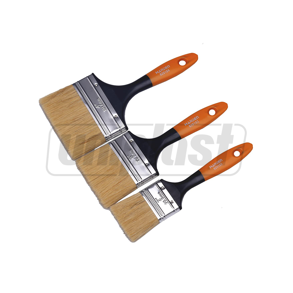 Кисти малярные в комплекте 3 шт. 2", 3", 4" пластиковая ручка  HARDEN