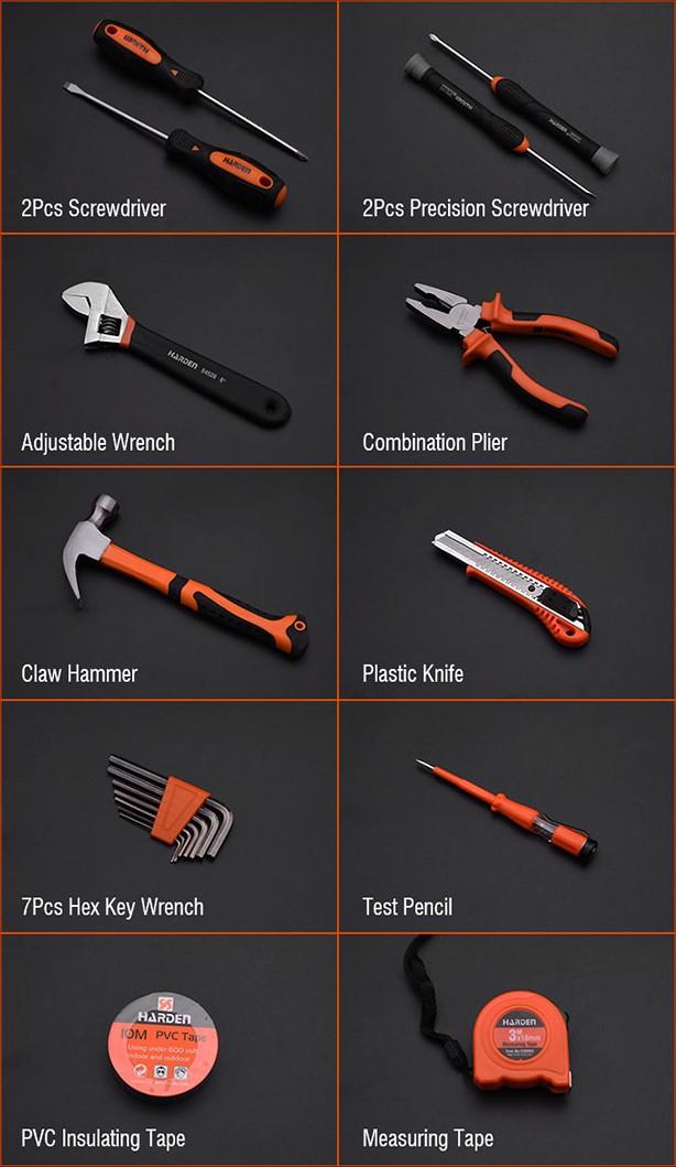 Set scule pentru reparatie 18 piese  HARDEN