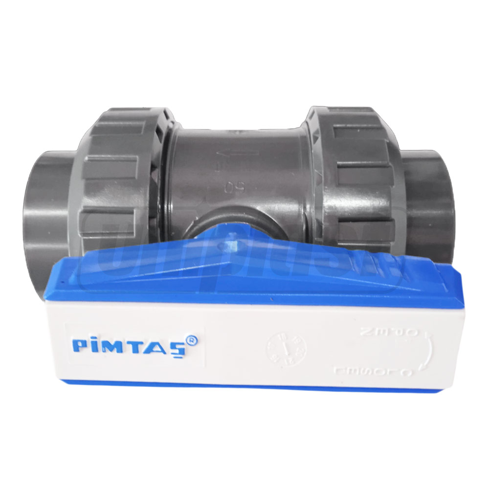 Кран шаровый ПВХ D. 1.1/4" М для питьевой воды Art. 232400402  PIMTAS