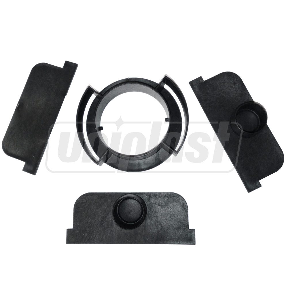 Set canal H50 100/30 mm (negru): adaptor vertical D.110 (1 buc.) + capac frontal cu racord D. 32 (2 buc.) + capac de exterior (1 buc.) A15  MUFLESYSTEM