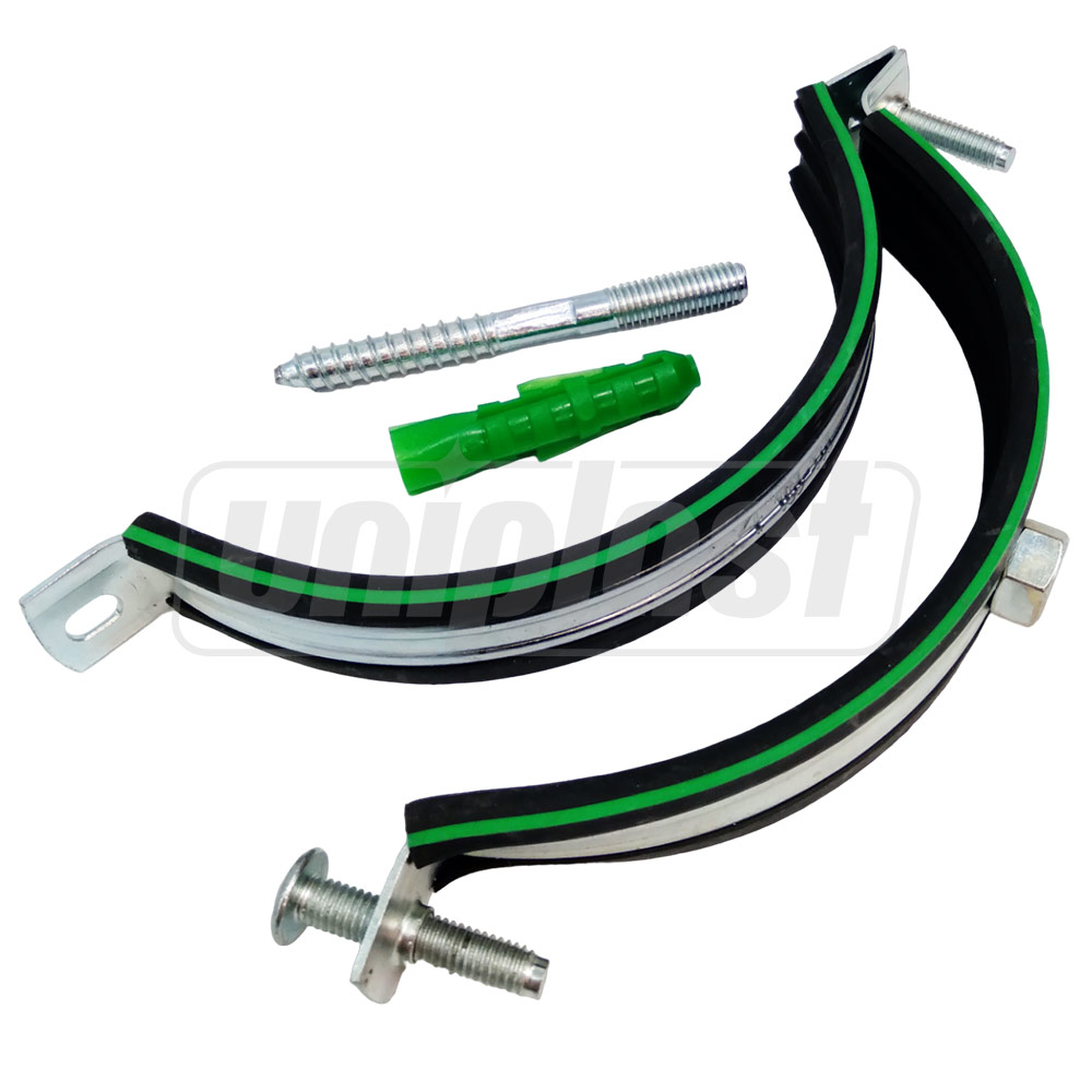 Colier metalic pentru teava cu garnitura din cauciuc si diblu (set) D. 20 mm - 3/4" (25-28 mm) 8 x 80 M8 RU