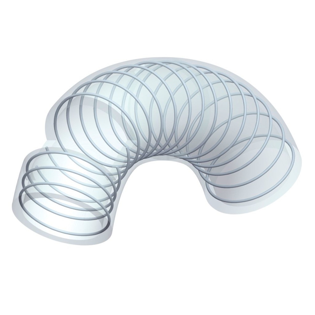 Furtun PVC cu spirala din metal pentru aspiratie si ventilatie D.102 METAL PU