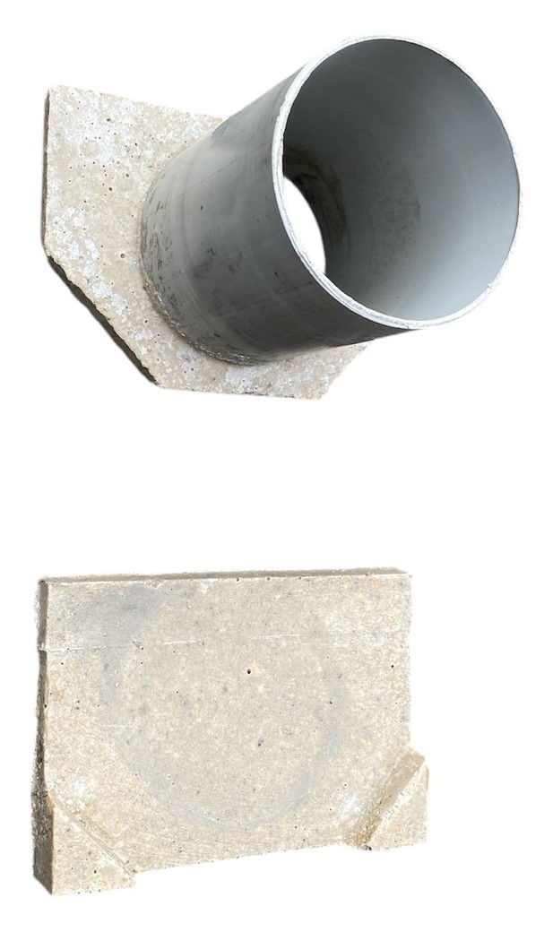 Set placa (2 buc.) capat fibrobeton 125x100 mm D. 75 PVC pentru rigole 1000x125x100 mm (set 1 buc. exterioara + 1 buc. interioara) TR