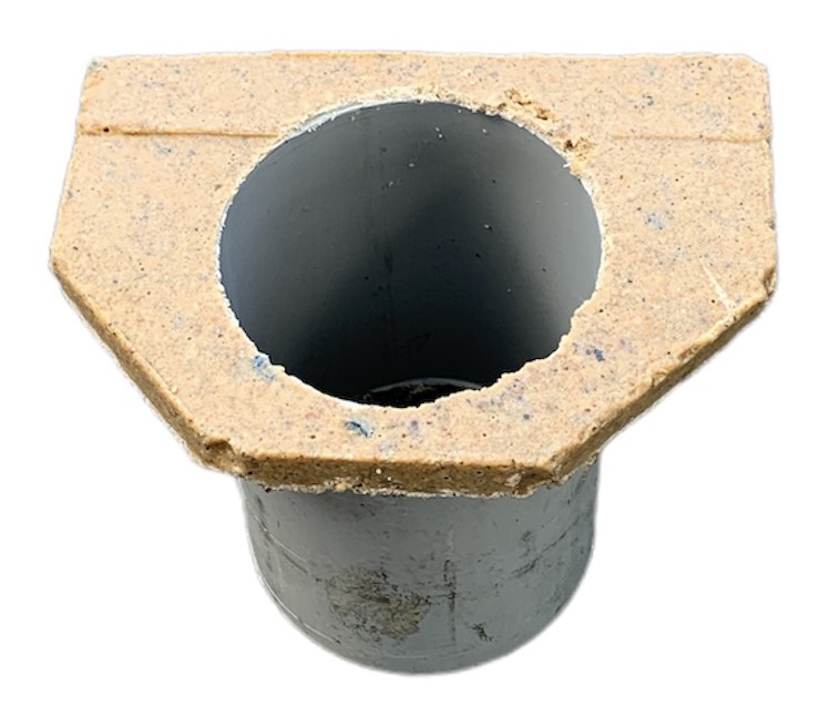 Set placa (2 buc.) capat fibrobeton 125x100 mm D. 75 PVC pentru rigole 1000x125x100 mm (set 1 buc. exterioara + 1 buc. interioara) TR