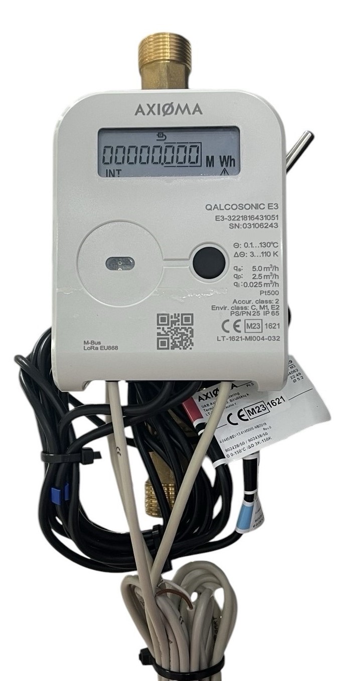 Contor de energie termica E D. 20 cu piulita si teaca in set QALCOSONIC E3  AXIOMA S-S
