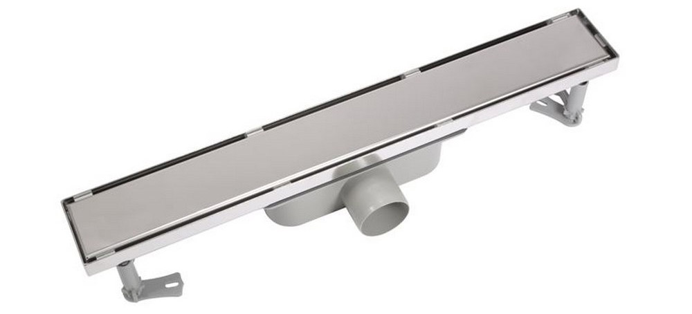 Rigola de dus lineara set 600 х 68 mm D. 50 x 90° SMOOTH INOX  VISAM