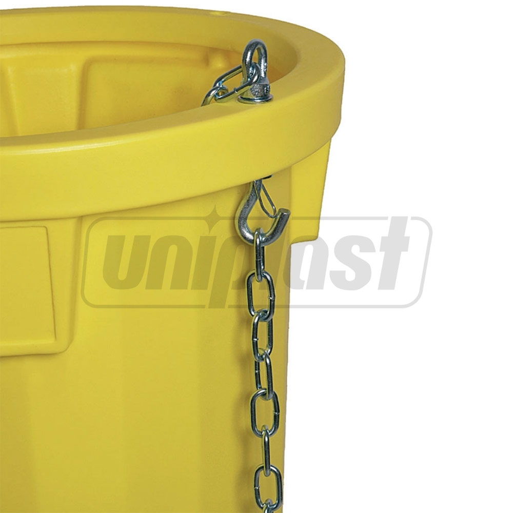 Tub standard de evacuare deseuri 1060 mm, cu lant (galben)  TEKCNOPLAST