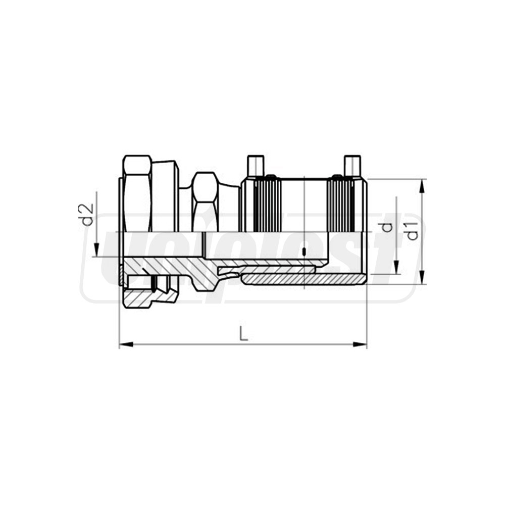 Adaptor e/f AG D. 63 x 2" FI - alama PE100 SDR11 PN16 39.5W  +GF+