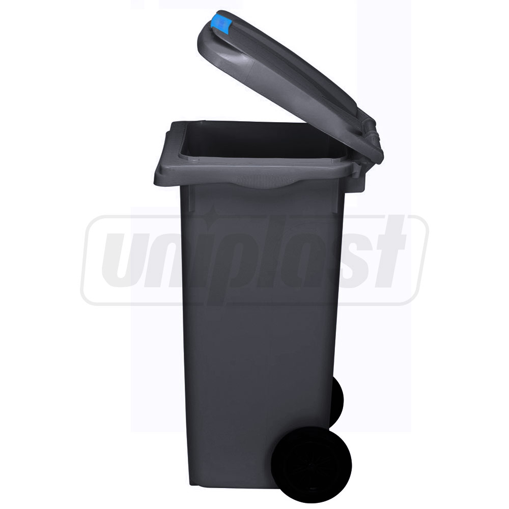 Cos pentru transportarea deseurilor 120 L pe roti (gri inchis) UNI