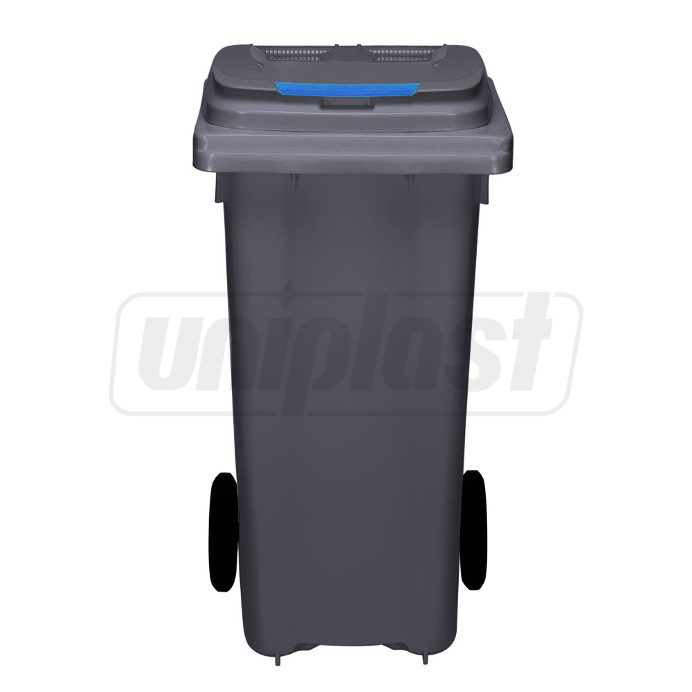 Cos pentru transportarea deseurilor 120 L pe roti (gri inchis) UNI