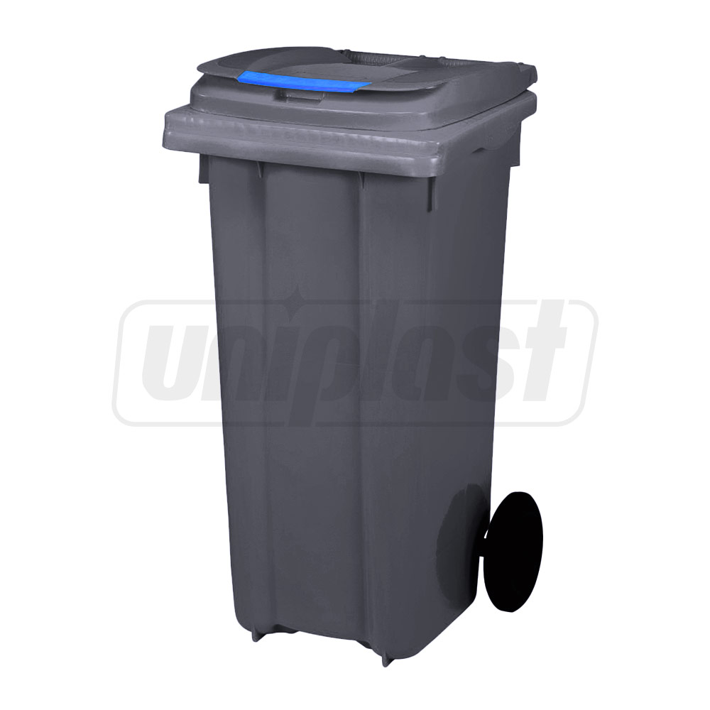 Cos pentru transportarea deseurilor 120 L pe roti (gri inchis) UNI