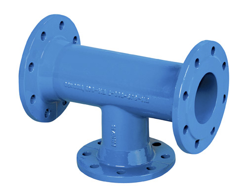 Teu fonta cu flanse D.100 x 80 PN10 L=355 mm (8 gauri)  WATO