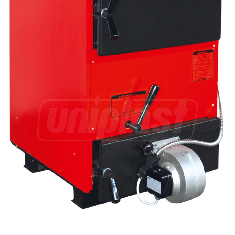Cazan pe combustibil solid din otel 40MKB 4pass, 48 kW, 480 m² (lemne, carbune,seminte), L=1200 mm, W=630 mm  MAKTEK